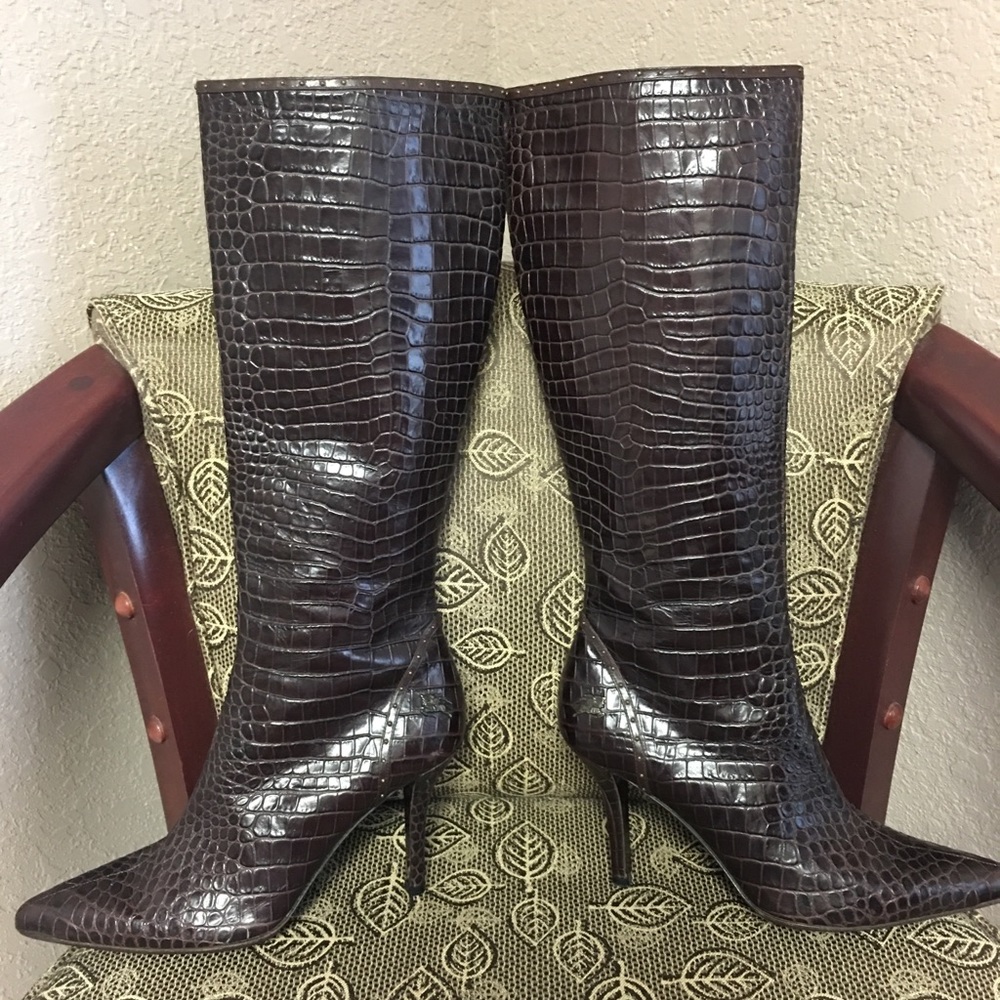 Burberry Croc Leather Boots
